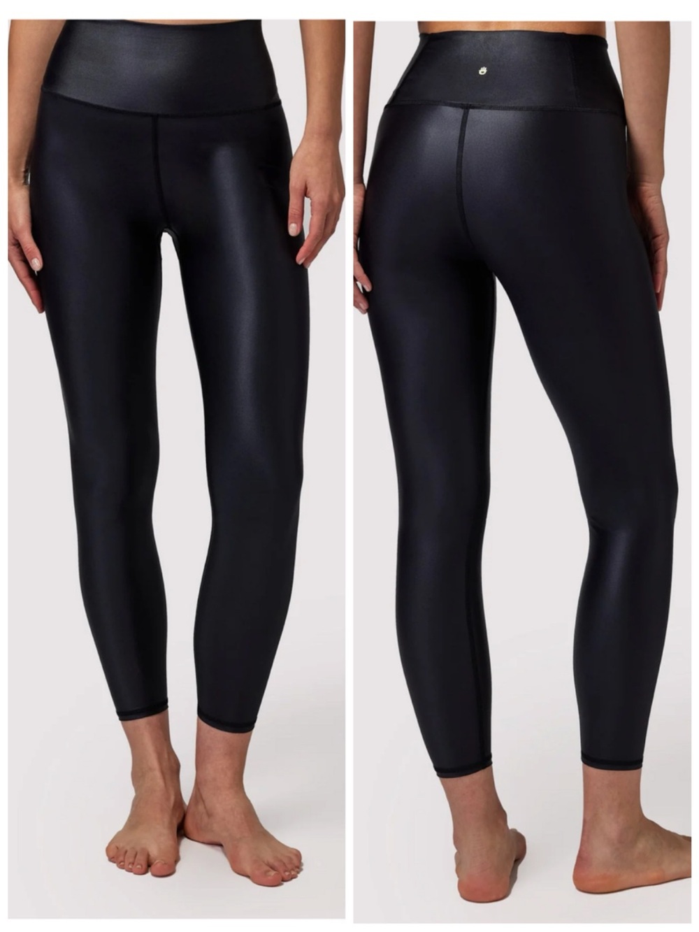 Spiritual Gangster Black Faux Leather Leggings ~ Size L ~ Item #P70